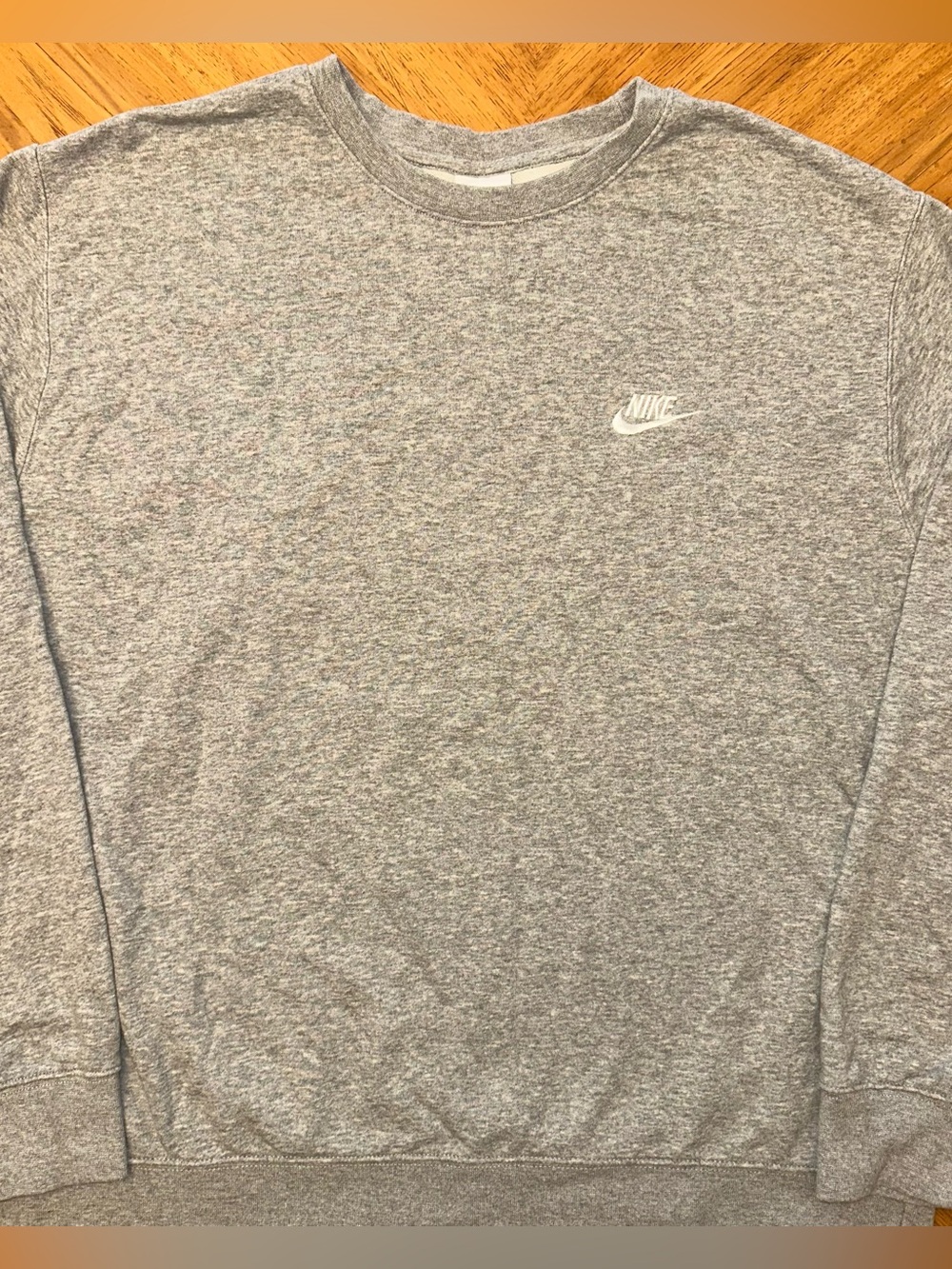 Nike Sweatshirt Mens Size XL Heather Gray Embroidered Logo Crewneck Pullover